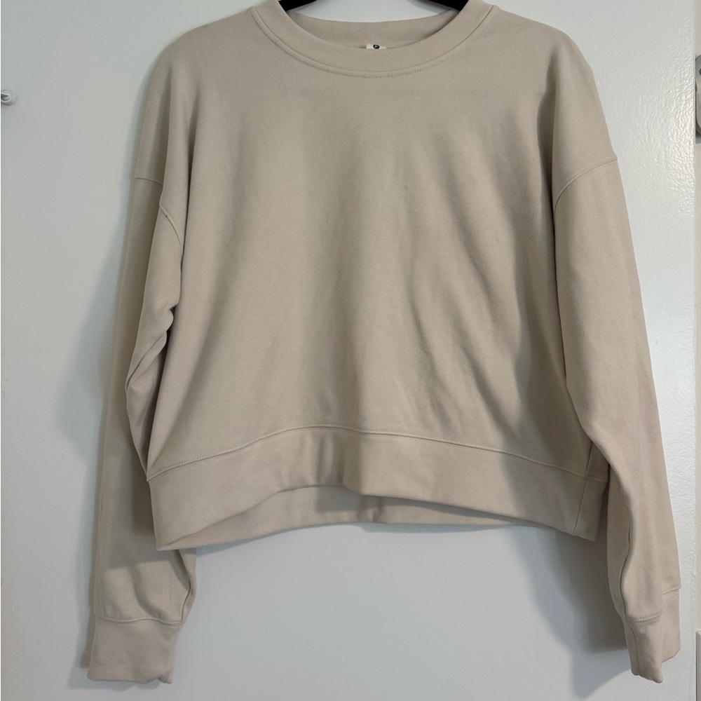 90 Degree Beige Cropped Crewneck Sweatshirt (M)